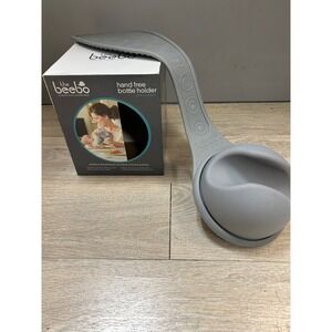 The Beebo Hands Free Bottle Holder Charcoal Gray Baby Feeding Accessory Rotating